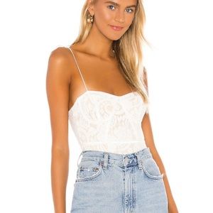 Stasia Lace Bodysuit in White & Nude
superdown